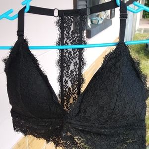 Black. Bra. Racer Back. Lace.